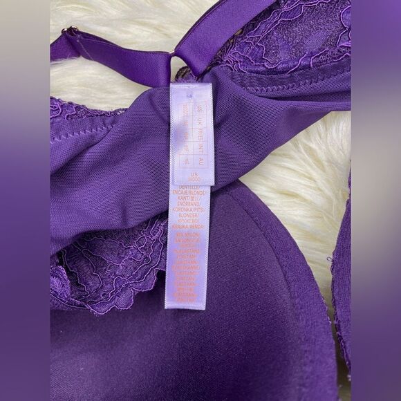 Savage X Fenty romantic corded lace playtime purple push up bra sz 38 DDD - Picture 3 of 6